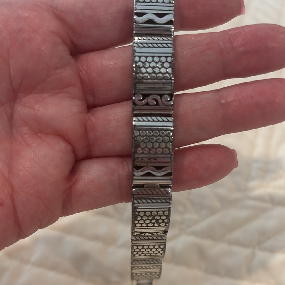 Brighton Silver Geometric Patterned Bracelet - image 5